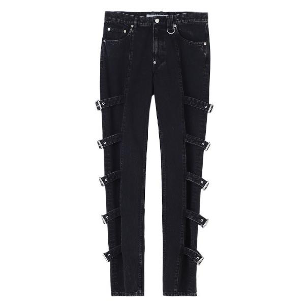 ジーンズ WASHED DENIM BONDAGE PANTS メンズ
