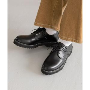 シューズ フェイクレザープレーントゥシューズ メンズ