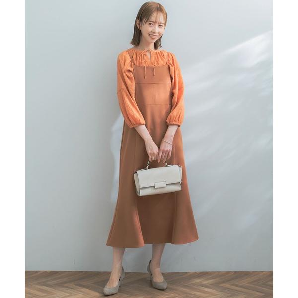 ワンピース ブラウス×キャミセットワンピース