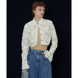 シャツ ブラウス レディース Velor Lace Short Shirt/ベロアレースショートシャツ「MAISON SPECIAL/メゾンスペシャル