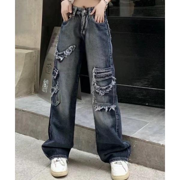 ジーンズ A&apos;GEM/9 × .kom「ARULE/アルール」ポケットダメージデニム メンズ レディ...