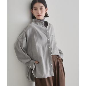 ブラウス シャツ 「WEB限定/別注」 バンドカラー オーバーサイズ デニムシャツ レディース