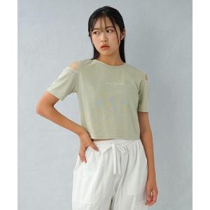 キッズ tシャツ Tシャツ 「LTXC」接触冷感肩あきロゴ短丈半T｜zozo