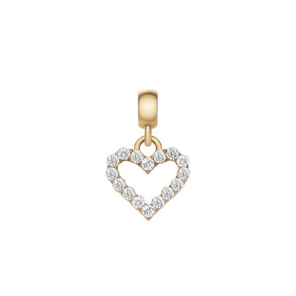 チャーム HEART CONTOUR WHITE CRYSTAL CHARM チャーム レディース ...