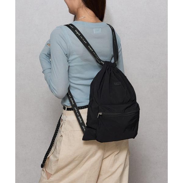 デイバック リュック 「Ungrid/アングリッド」撥水軽量ソフトナイロン ロゴテープナップサック ...