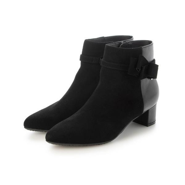 ブーツ 「2WAY」モチーフリボンショートブーツ レディース