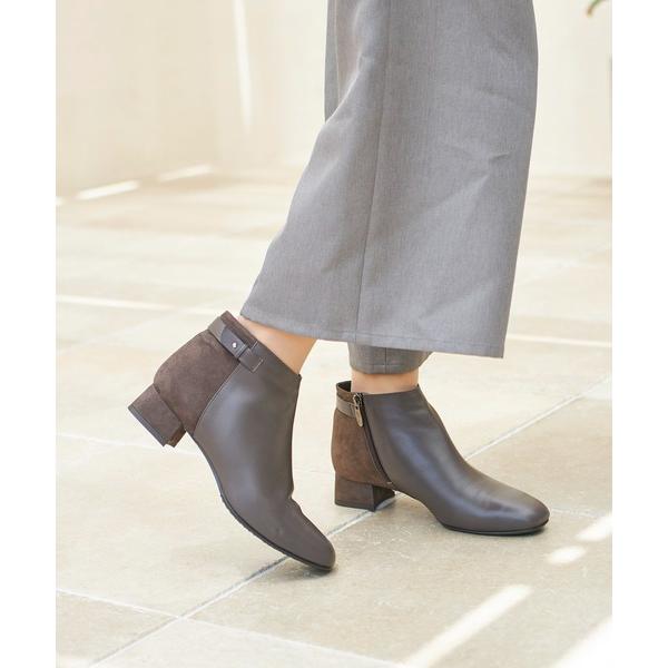 ブーツ 「3E」ベルト付きショートブーツ レディース