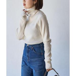 ニット セーター タートルネックリブニット レディース