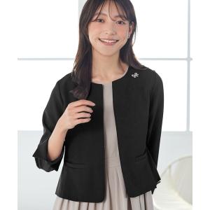 ジャケット ノーカラージャケット 「安めぐみさん着用」タックポケットジャレロ レディース