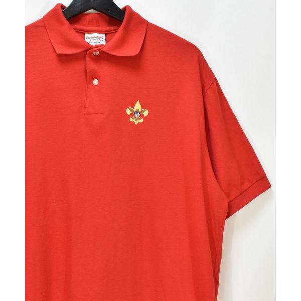 ポロシャツ 「ヴィンテージ古着」BOY SCOUT ロゴ刺繍 ポロシャツ USA製 メンズ レディー...