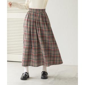 スカート 「ママサイズ」総柄 チェック柄 ロング...の商品画像