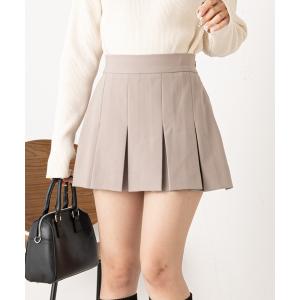 スカート ワイドプリーツミニスカパン