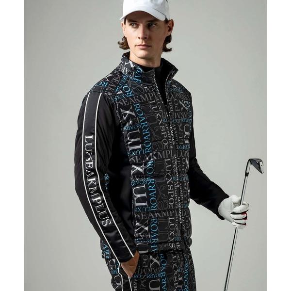 ブルゾン アウター LUXEAKMPLUS×roar(リュクスエイケイエムプラス)ゴルフ 総柄ロゴ中...