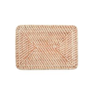 収納 重なるラタン長方形バスケット用フタ　（Ｖ）約幅３６×奥行２６×高さ３ｃｍ