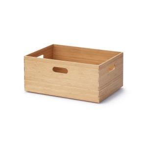 収納 重なる竹材長方形ボックス　中　約幅３７×奥行２６×高さ１６．５ｃｍ