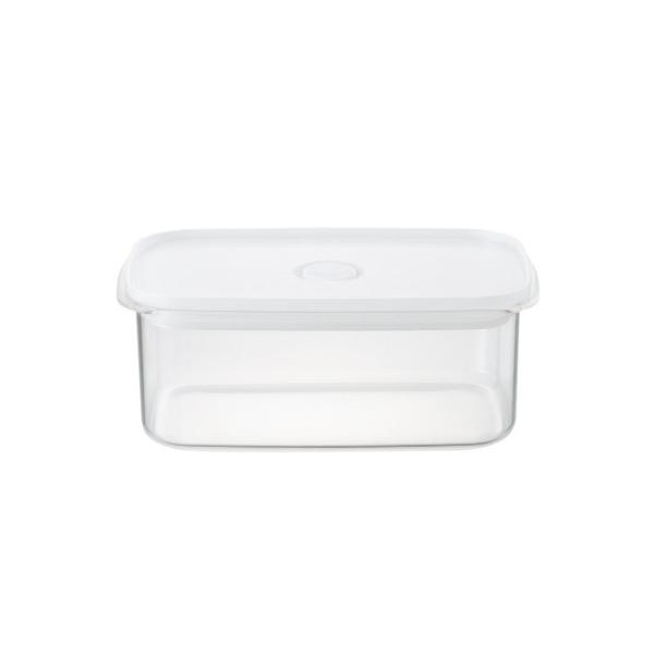 フタをしたまま電子レンジで使える　バルブ付き密閉保存容器　深型・中　約幅１２×奥行２０×高さ８ｃｍ