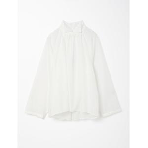 シャツ ブラウス mizuiro ind スタンドカラーギャザーシャツ レディース