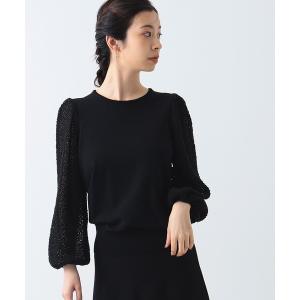 レディース ニット Demi-Luxe BEAMS / ドットモールスリーブ プルオーバーニット
