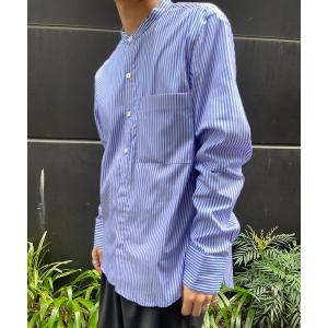シャツ 「MEN」スタンドカラーシャツ（ストライプ） メンズ レディース