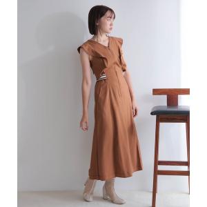 ワンピース バックリブウエストワンピース