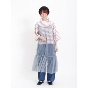 ワンピース ドットチュール前後2WAYキャミワンピース