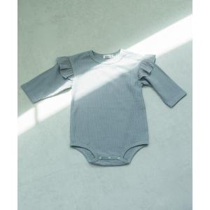 ベビー服  袖 フリル ワッフル 長袖 ロンパース
