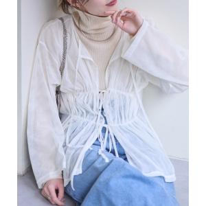 シャツ ブラウス ドロストチュールシアートップス