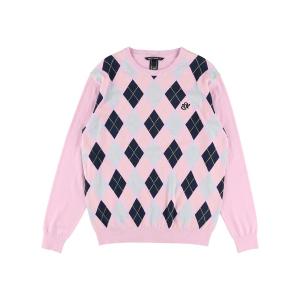 セーター ニット MENS アーガイル 長袖プルオーバー メンズ