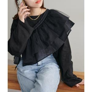 tシャツ 「新色追加！/SET ITEM」チュールセットシアーロングTシャツ「マルチWAY仕様」 レディース