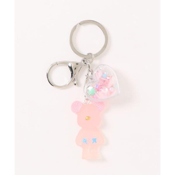 キーホルダー 「Beauty bell」しゃかしゃかハートとクマキーホルダー