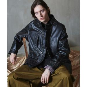 メンズ ジャケット ライダースジャケット 「UNISEX」Hand Rub-Off Buffalo Leather Prime-Over Huntin｜zozo