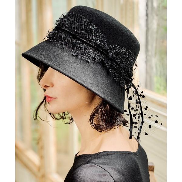 帽子 ハット ドットチュールパリジェンヌクロッシェ レディース