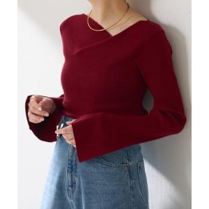 ニット セーター デザインネックリブニット/WEB限定 レディース