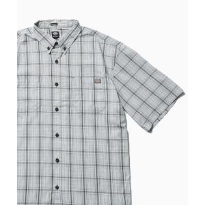 シャツ ブラウス メンズ Dickies/ディッキーズ MENS S/S FLEX PLAID SHIRT 半袖シャツ ワンポイント ロゴ｜zozo