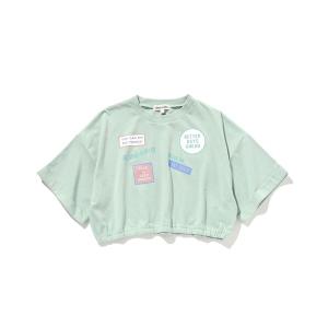 キッズ tシャツ Tシャツ 「110-140cm」ショート丈ワッペンTシャツ｜zozo