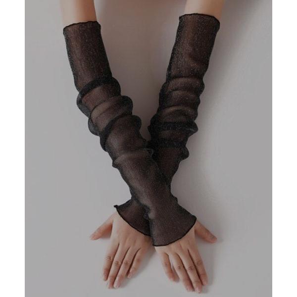 アームカバー 「resonance」キラキラ シースルー アームカバー/アームウォーマー「6色展開/...