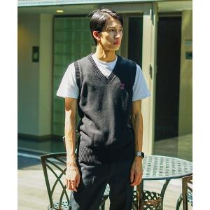 ベスト メンズ 「KANGOL/カンゴール」スクールベスト 制服　高校生　中学生　JK　DK　ユニセックス　コットン100％　ロゴ刺繍　ワンポイント｜zozo