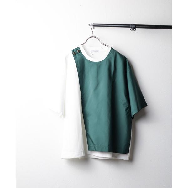tシャツ 梨地　アシンメトリー オーバーサイズTシャツ レディース メンズ