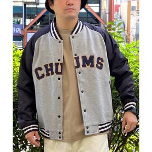 スタジャン CHUMS/チャムス スタジアムジャケット カレッジロゴ風 裏起毛 CH00-1397 メンズ レディース