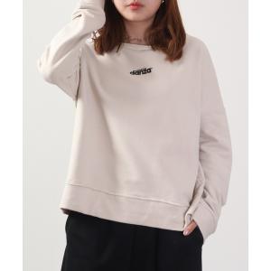 トレーナー スウェット DIMENSIONE danza　クロップド丈ロゴプリントクルー レディース