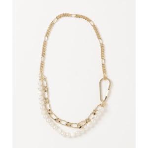 ネックレス メンズ レジェンダ ローズパール × チェーンチョーカーネックレス / LEGENDA Rose Pearl × Chain Choker｜zozo