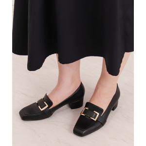 ローファー バックル付きヒールローファー レディース