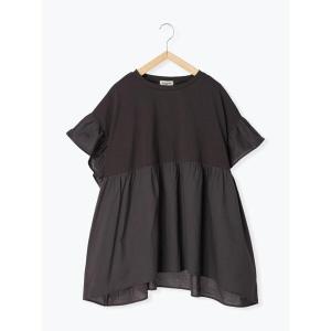 チュニック 袖フリルドッキングチュニック