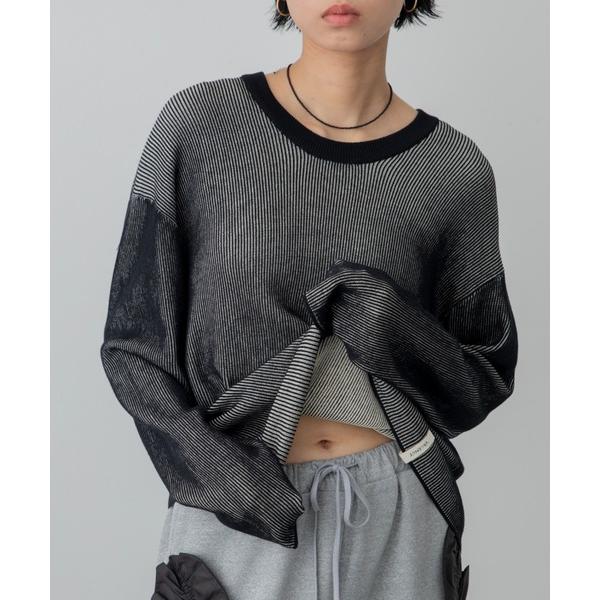 tシャツ プレーティング配色リブトップス/ユニセックス/新色追加 レディース メンズ