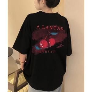 tシャツ Tシャツ レディース チェリープリントTシャツ