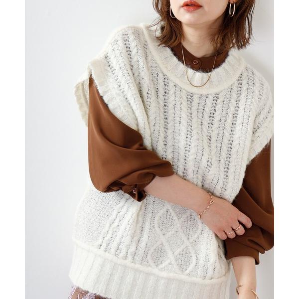 ベスト ジレ hunch ブークレ３Gケーブルベスト レディース