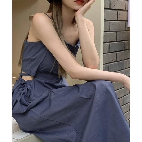 ワンピース サイドカットアウトキャミロングワンピース