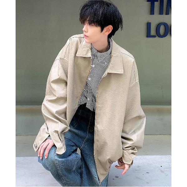 ブルゾン アウター 「neos -addictive design-」ビッグシルエット クロコ調 合...