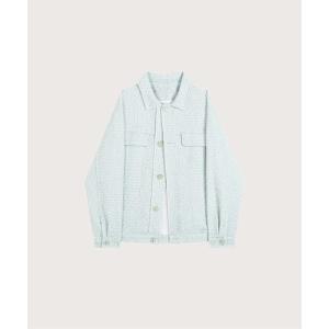 ジャケット テーラードジャケット Mint Green Tweed Jacket  ミントグリーンツイードジャケット レディース