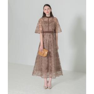 Leja ドレス 「LEJA」パールビジュー付き透け感プリーツフレア Leja ドレス 「LEJA」パールビジュー付き透け感プリーツフレア